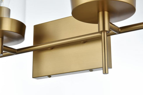 Elegant Lighting Taryin 14 inch Wall Sconce in Satin Gold in Satin Gold and Clear Finish Model: LD7319W14SG