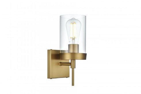 Elegant Lighting Taryin 4.5 inch Wall Sconce in Satin Gold in Satin Gold and Clear Finish Model: LD7319W5SG