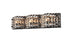 Elegant Lighting Tate 3 light bath sconce in black with clear crystals in Black and Clear Finish Model: LD7001W21BK