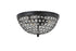 Elegant Lighting Taye 3 light Matte Black Flush Mount in Matte Black and Clear Finish Model: LD5012F13MB