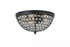 Elegant Lighting Taye 3 light Matte Black Flush Mount in Matte Black and Clear Finish Model: LD5012F13MB