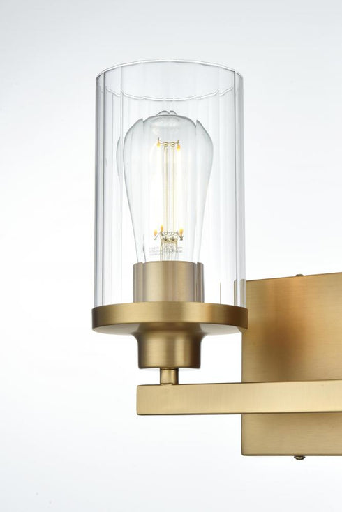Elegant Lighting Thane 11.5 inch Wall Sconce in Satin Gold in Satin Gold and Clear Finish Model: LD7316W12SG