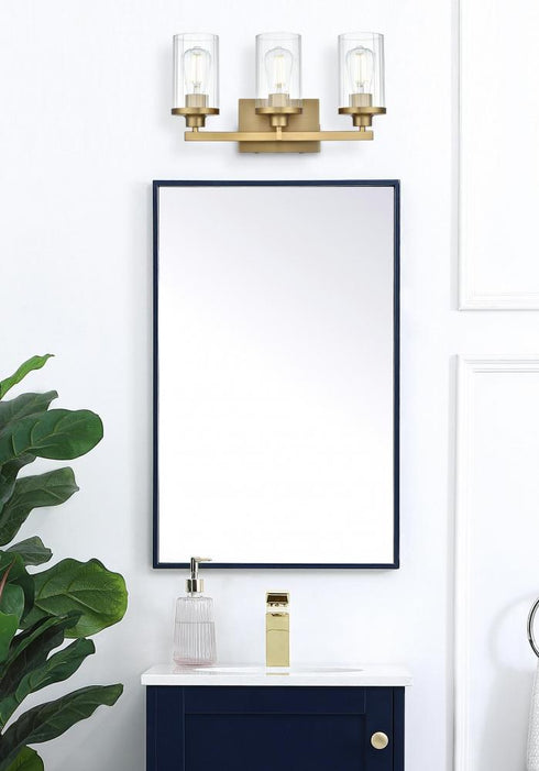 Elegant Lighting Thane 18 inch Wall Sconce in Satin Gold in Satin Gold and Clear Finish Model: LD7316W18SG