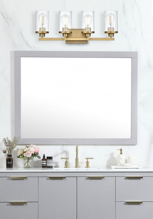 Elegant Lighting Thane 25 inch Wall Sconce in Satin Gold in Satin Gold and Clear Finish Model: LD7316W25SG