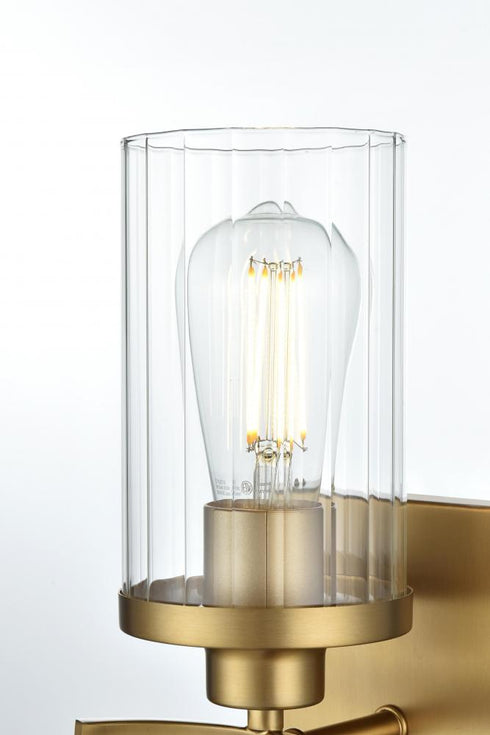 Elegant Lighting Thane 5 inch Wall Sconce in Satin Gold in Satin Gold and Clear Finish Model: LD7316W5SG