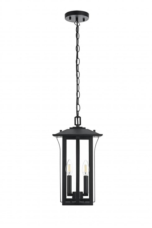Elegant Lighting Thayer 7 inch Outdoor Pendant in Black Model: OD327H17BK