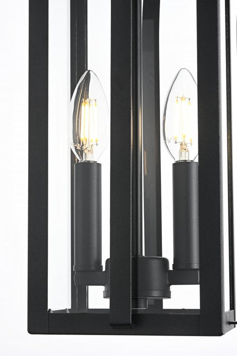 Elegant Lighting Thayer 7 inch Outdoor Pendant in Black Model: OD327H17BK