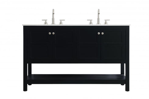 Elegant Lighting Theo 54 inch Single Bathroom Vanity in Black Model: VF16454BK