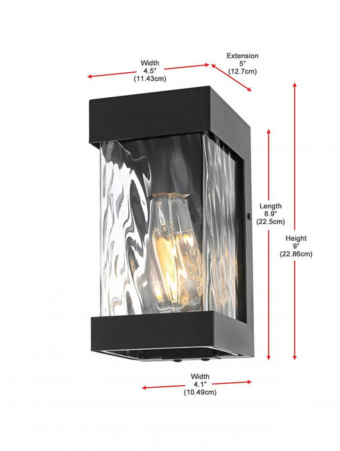 Elegant Lighting Thompson 7 inch Outdoor Pendant in Black Model: OD372W9BK