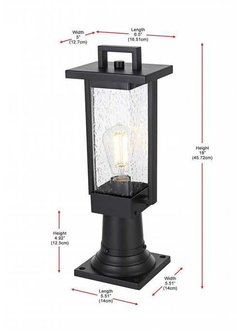 Elegant Lighting Tilton 7 inch Outdoor Pendant in Black Model: OD319P18BK