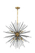 Elegant Lighting Timber 8 light in Brass and Black pendant Model: LD5038D30BK
