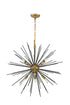 Elegant Lighting Timber 8 light in Brass and Black pendant Model: LD5038D30BK