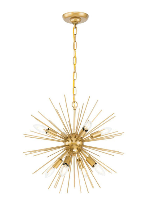Elegant Lighting Timber 8 light in Brass pendant Model: LD5036D20BR