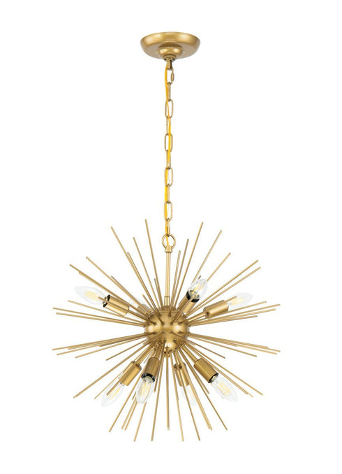 Elegant Lighting Timber 8 light in Brass pendant Model: LD5036D20BR