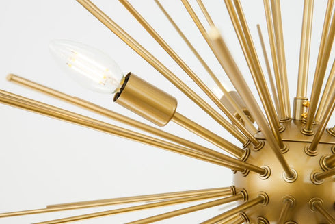 Elegant Lighting Timber 8 light in Brass pendant Model: LD5039D30BR
