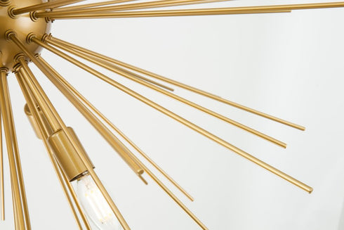 Elegant Lighting Timber 8 light in Brass pendant Model: LD5039D30BR