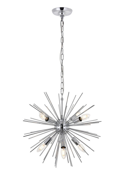 Elegant Lighting Timber 8 light in Chrome Pendant Model: LD5051D20C