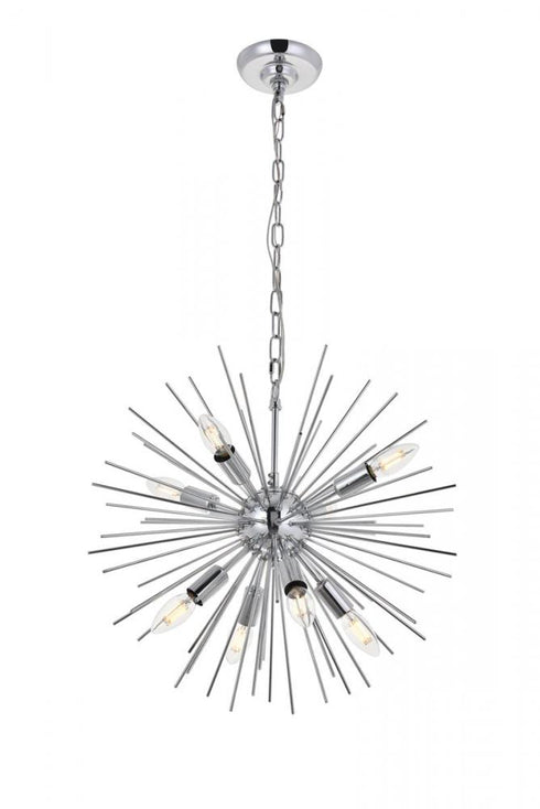 Elegant Lighting Timber 8 light in Chrome Pendant Model: LD5051D20C