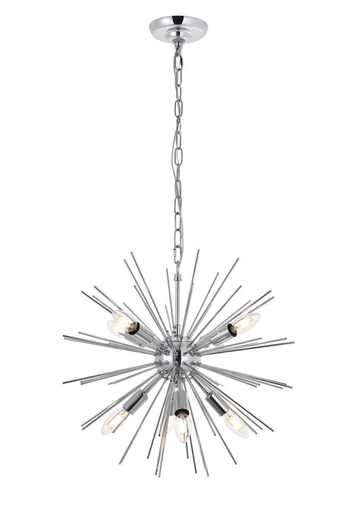 Elegant Lighting Timber 8 light in Chrome Pendant Model: LD5051D20C