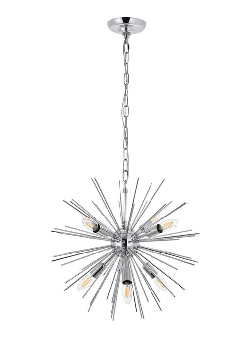 Elegant Lighting Timber 8 light in Chrome Pendant Model: LD5051D20C