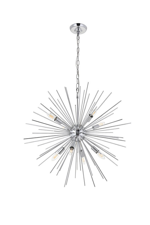 Elegant Lighting Timber 8 light in Chrome Pendant Model: LD5051D30C