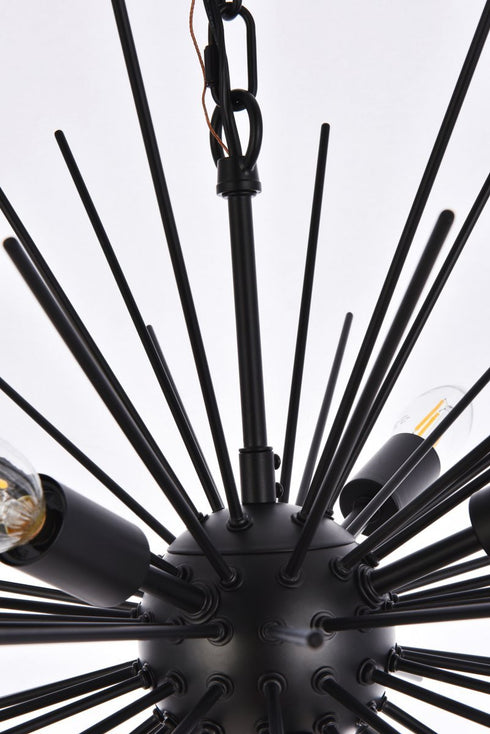 Elegant Lighting Timber 8 lights black pendant Model: LD5051D20BK