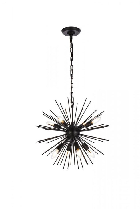 Elegant Lighting Timber 8 lights black pendant Model: LD5051D20BK