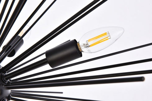 Elegant Lighting Timber 8 lights black pendant Model: LD5051D30BK