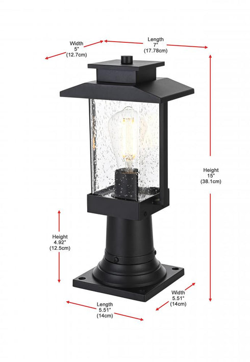 Elegant Lighting Tioga 7 inch Outdoor Pendant in Black Model: OD317P15BK