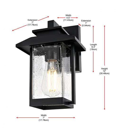 Elegant Lighting Tioga 7 inch Outdoor Pendant in Black Model: OD317W12BK