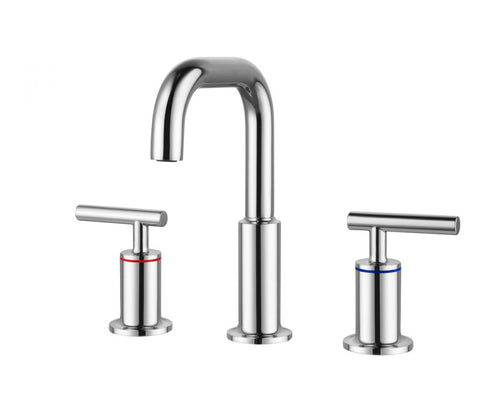 Elegant Lighting Tobias 8 Inch Widespread Double Handle Bathroom Faucet in Brushed Gold Model: FAV-1010BGD