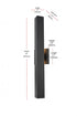 Elegant Lighting Troy 4.5 x 24 inch Outdoor Wall Sconce in Black Model: OD505W24BK