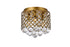 Elegant Lighting Tully 3 lights brass flush mount in Brass and Clear Finish Model: LD5010F10BR