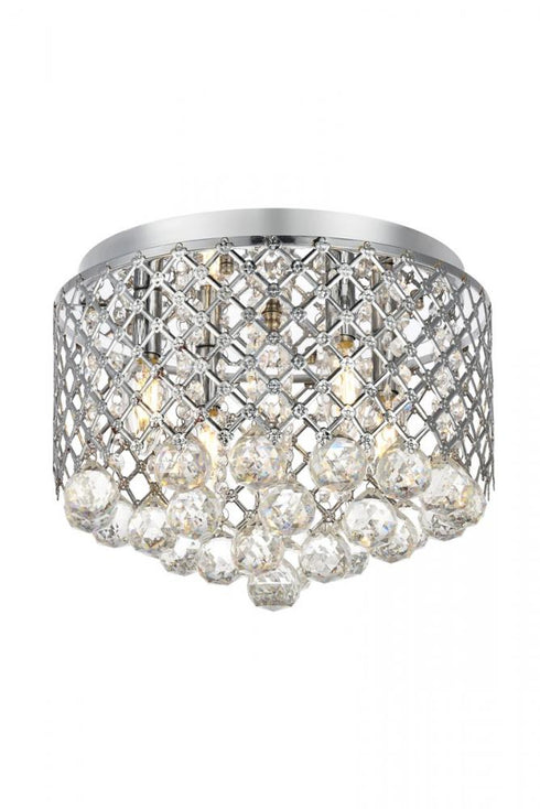 Elegant Lighting Tully 4 lights brass flush mount in Brass and Clear Finish Model: LD5010F13BR