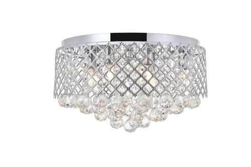 Elegant Lighting Tully 6 light Chrome Flush Mount in Chrome and Clear Finish Model: LD5010F18C