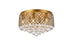 Elegant Lighting Tully 6 lights brass flush mount in Brass and Clear Finish Model: LD5010F18BR