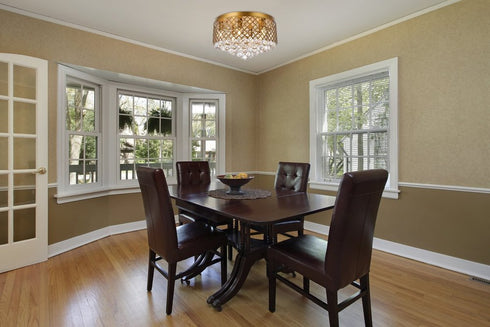 Elegant Lighting Tully 6 lights brass flush mount in Brass and Clear Finish Model: LD5010F18BR