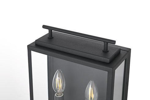 Elegant Lighting Valentin 2 Light Wall Sconce W9.4 Inch E4.7 Inch H11.8 Inch in Black Model: OD418W12BK