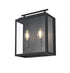 Elegant Lighting Valentin 2 Light Wall Sconce W9.4 Inch E4.7 Inch H11.8 Inch in Black Model: OD418W12BK