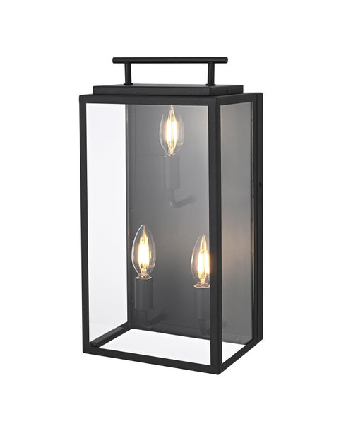 Elegant Lighting Valentin 3 Light Wall Sconce W8.3 Inch E6.5 Inch H16.7 Inch in Black Model: OD418W17BK