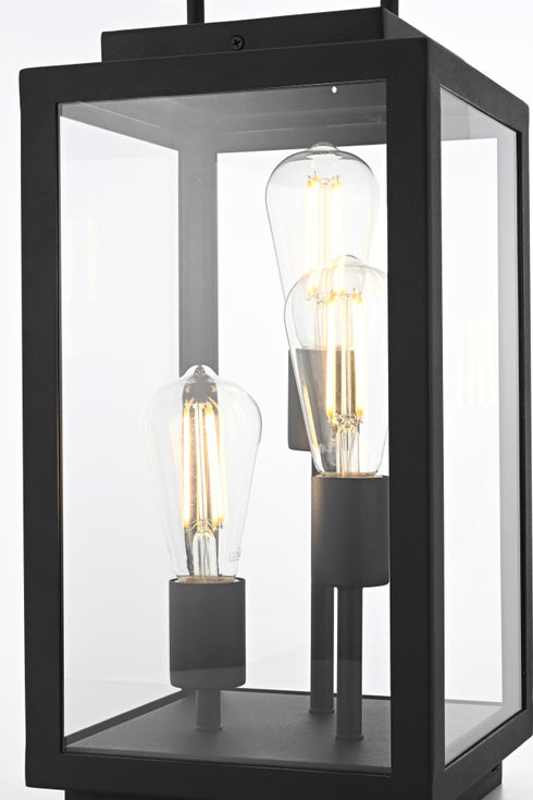 Elegant Lighting Valentin Lawn Light L8.3 Inch W8.3 Inch H17.5 Inch in Black Model: OD418L18BK