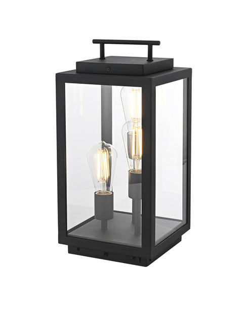 Elegant Lighting Valentin Lawn Light L8.3 Inch W8.3 Inch H17.5 Inch in Black Model: OD418L18BK
