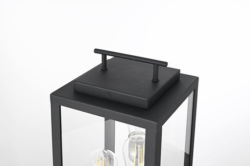 Elegant Lighting Valentin Lawn Light L8.3 Inch W8.3 Inch H17.5 Inch in Black Model: OD418L18BK