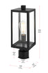 Elegant Lighting Veda 15 inch Outdoor Post light in Black in Black and Clear Finish Model: OD608P15BK