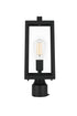 Elegant Lighting Veda 15 inch Outdoor Post light in Black in Black and Clear Finish Model: OD608P15BK