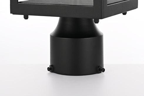Elegant Lighting Veda 15 inch Outdoor Post light in Black in Black and Clear Finish Model: OD608P15BK