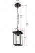 Elegant Lighting Venango 7 inch Outdoor Pendant in Black Model: OD324H11BK