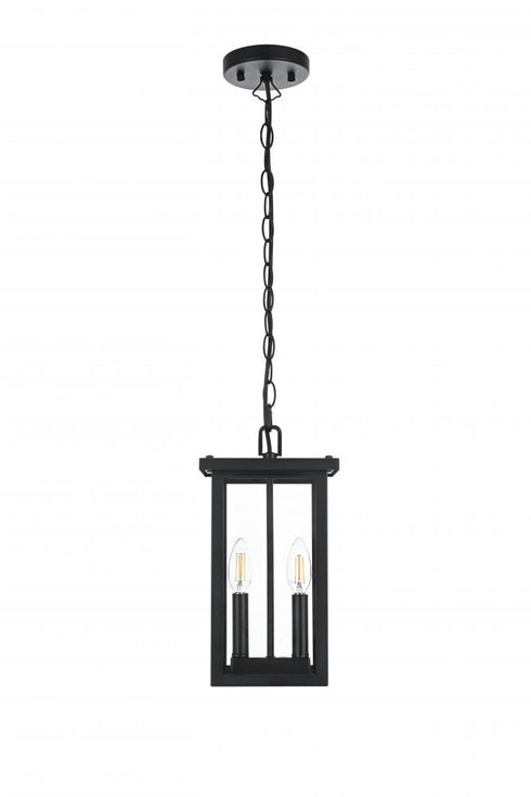 Elegant Lighting Venango 7 inch Outdoor Pendant in Black Model: OD324H14BK