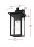 Elegant Lighting Venango 7 inch Outdoor Pendant in Black Model: OD324W12BK