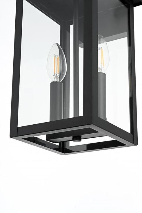 Elegant Lighting Venango 7 inch Outdoor Pendant in Black Model: OD324W15BK